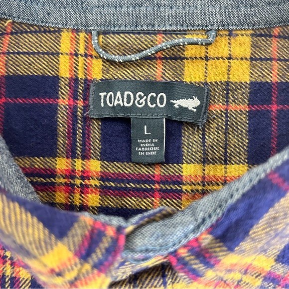 TOAD&CO.  Men’s Plaid button down shirt long sleeve size L - Picture 7 of 9